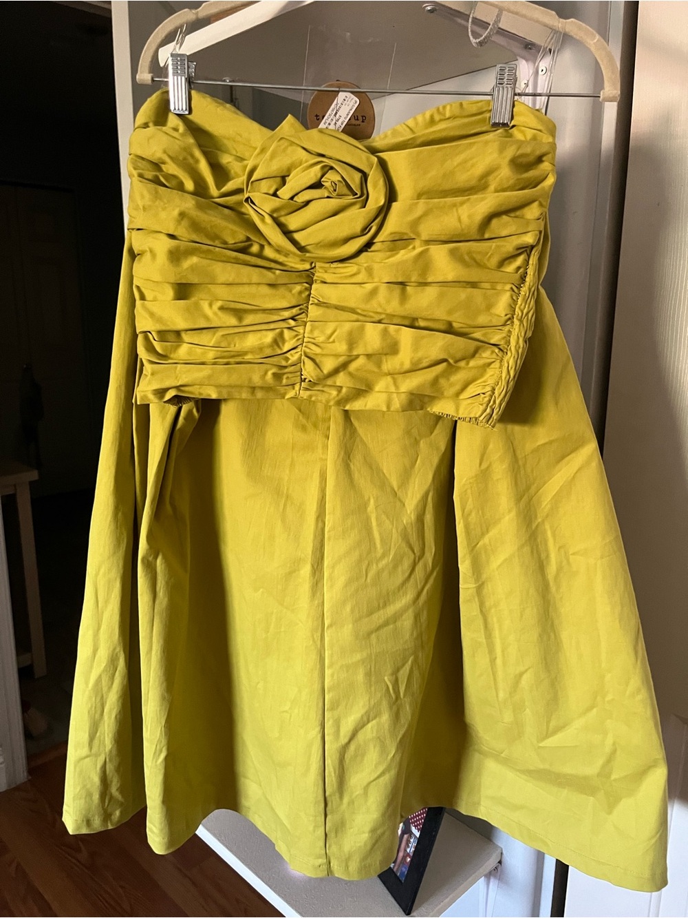 Strapless two piece skirt set Yellow Green